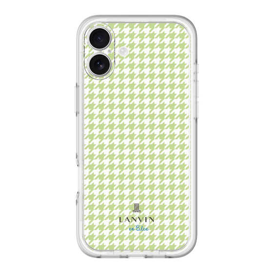 スリムプロテクションプレミアムケース［ Houndstooth Pattern Green with LANVIN en Bleu logo- ランバン 千鳥格子柄 グリーン ］