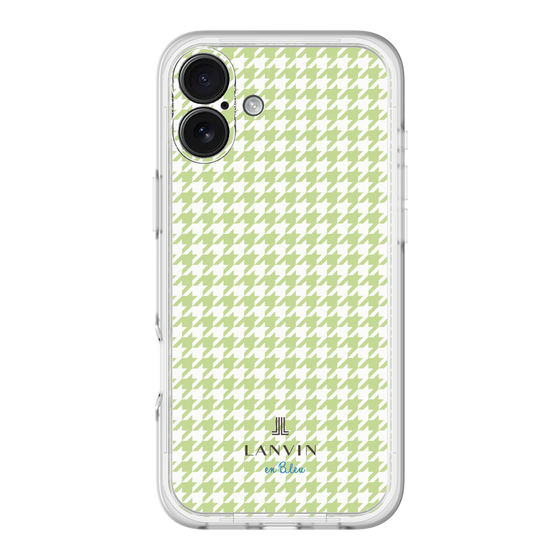 スリムプロテクションプレミアムケース［ Houndstooth Pattern Green with LANVIN en Bleu logo- ランバン 千鳥格子柄 グリーン ］