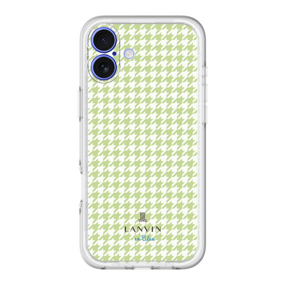スリムプロテクションプレミアムケース［ Houndstooth Pattern Green with LANVIN en Bleu logo- ランバン 千鳥格子柄 グリーン ］