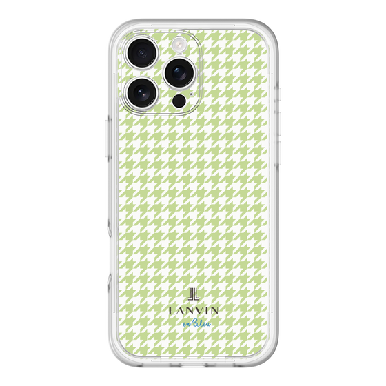 スリムプロテクションプレミアムケース［ Houndstooth Pattern Green with LANVIN en Bleu logo- ランバン 千鳥格子柄 グリーン ］