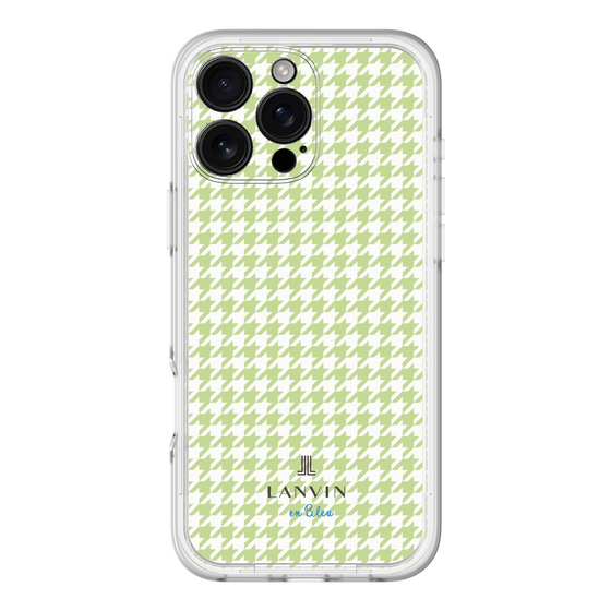 スリムプロテクションプレミアムケース［ Houndstooth Pattern Green with LANVIN en Bleu logo- ランバン 千鳥格子柄 グリーン ］