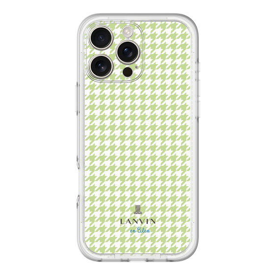 スリムプロテクションプレミアムケース［ Houndstooth Pattern Green with LANVIN en Bleu logo- ランバン 千鳥格子柄 グリーン ］