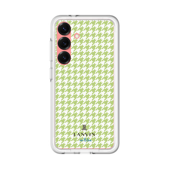 スリムプロテクションプレミアムケース［ Houndstooth Pattern Green with LANVIN en Bleu logo- ランバン 千鳥格子柄 グリーン ］