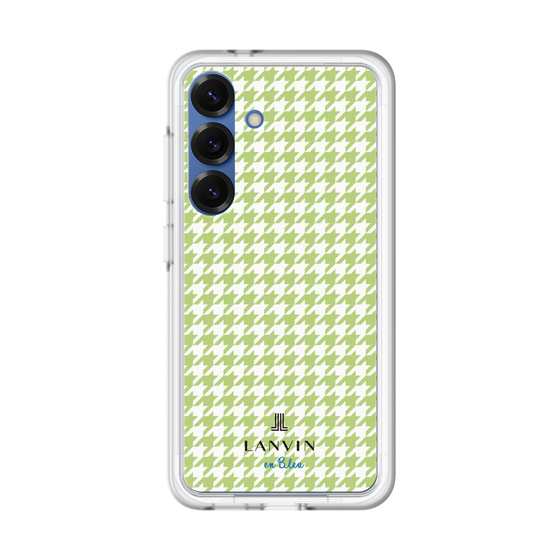 スリムプロテクションプレミアムケース［ Houndstooth Pattern Green with LANVIN en Bleu logo- ランバン 千鳥格子柄 グリーン ］