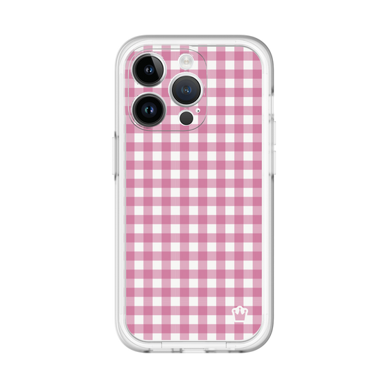 スリムプロテクションプレミアムケース［ Checkered Pink - ギンガムチェック ピンク ］