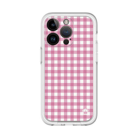 スリムプロテクションプレミアムケース［ Checkered Pink - ギンガムチェック ピンク ］