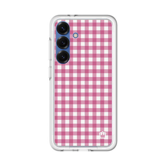 スリムプロテクションプレミアムケース［ Checkered Pink - ギンガムチェック ピンク ］