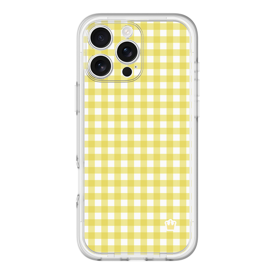 スリムプロテクションプレミアムケース［ Checkered Yellow - ギンガムチェック イエロー ］