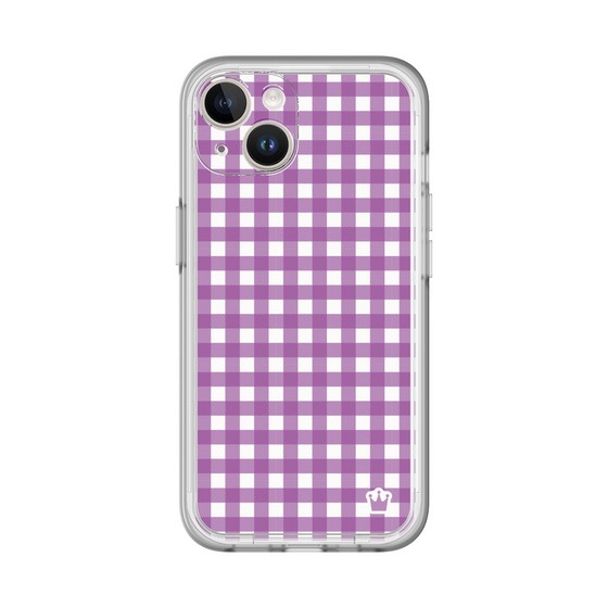 スリムプロテクションプレミアムケース［ Checkered Purple - ギンガムチェック パープル ］