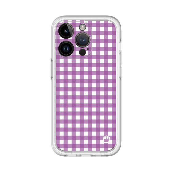 スリムプロテクションプレミアムケース［ Checkered Purple - ギンガムチェック パープル ］