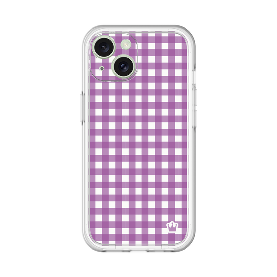 スリムプロテクションプレミアムケース［ Checkered Purple - ギンガムチェック パープル ］