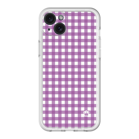 スリムプロテクションプレミアムケース［ Checkered Purple - ギンガムチェック パープル ］