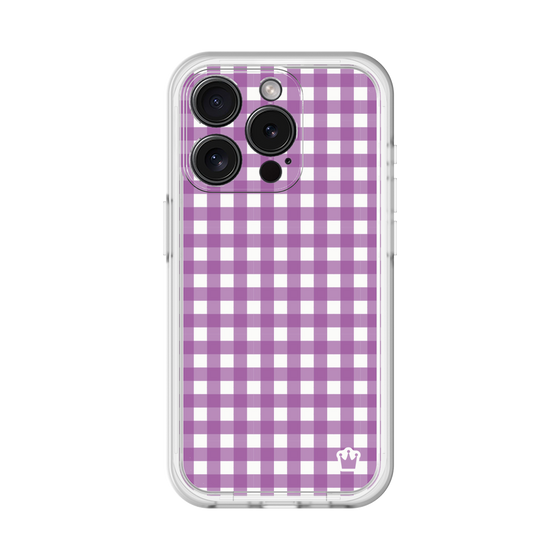 スリムプロテクションプレミアムケース［ Checkered Purple - ギンガムチェック パープル ］