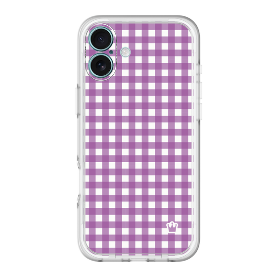 スリムプロテクションプレミアムケース［ Checkered Purple - ギンガムチェック パープル ］