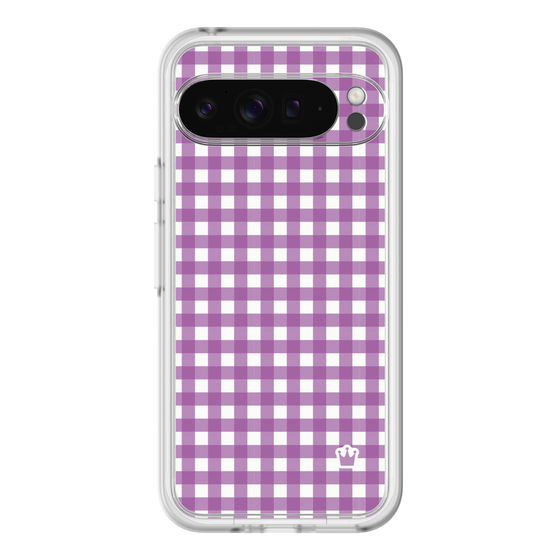 スリムプロテクションプレミアムケース［ Checkered Purple - ギンガムチェック パープル ］