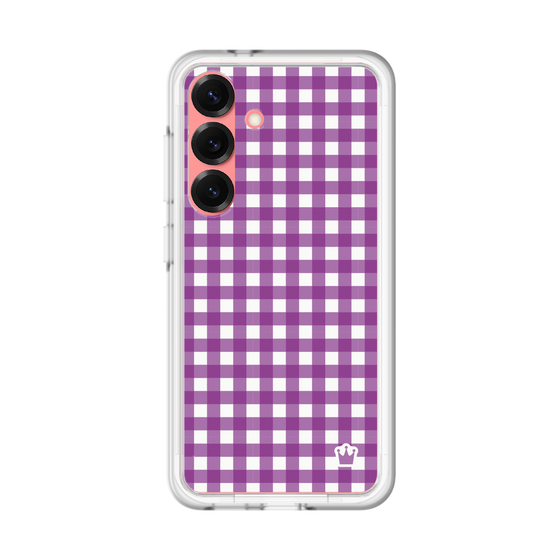 スリムプロテクションプレミアムケース［ Checkered Purple - ギンガムチェック パープル ］