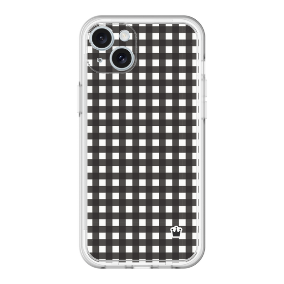 スリムプロテクションプレミアムケース［ Checkered Purple - ギンガムチェック ブラック ］