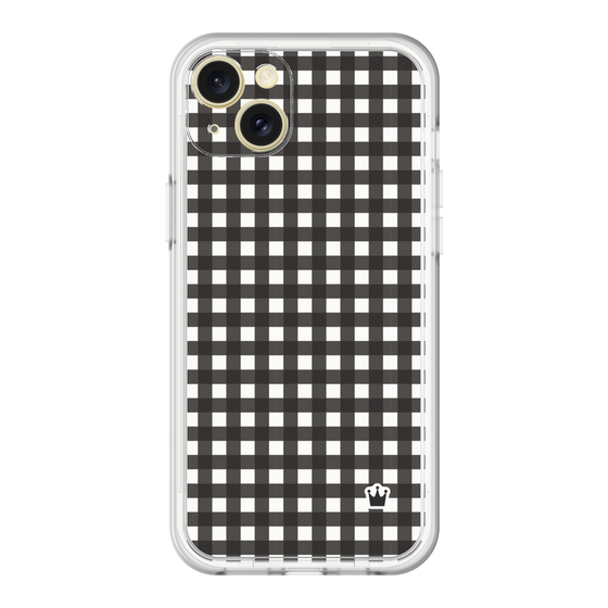 スリムプロテクションプレミアムケース［ Checkered Purple - ギンガムチェック ブラック ］