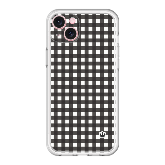 スリムプロテクションプレミアムケース［ Checkered Purple - ギンガムチェック ブラック ］