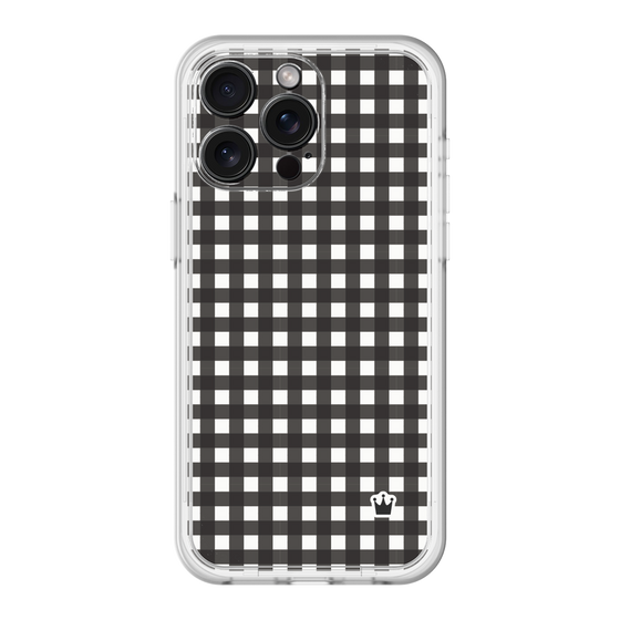 スリムプロテクションプレミアムケース［ Checkered Purple - ギンガムチェック ブラック ］
