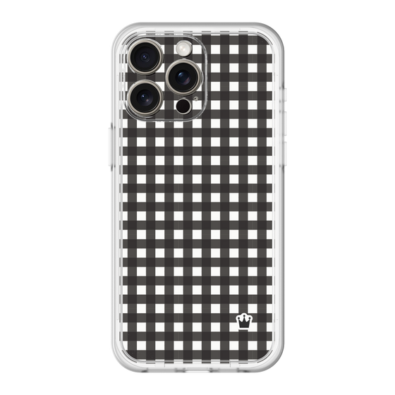 スリムプロテクションプレミアムケース［ Checkered Purple - ギンガムチェック ブラック ］
