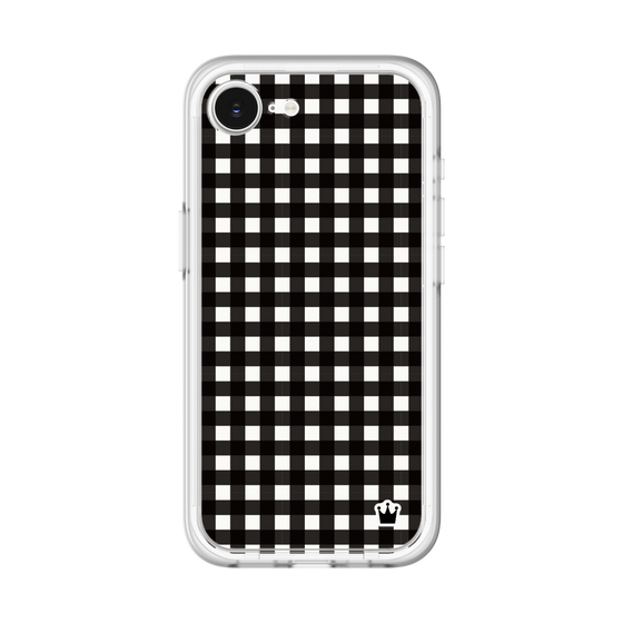 スリムプロテクションプレミアムケース［ Checkered Purple - ギンガムチェック ブラック ］