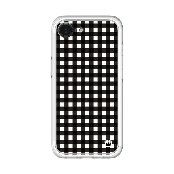 スリムプロテクションプレミアムケース［ Checkered Purple - ギンガムチェック ブラック ］