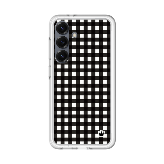 スリムプロテクションプレミアムケース［ Checkered Purple - ギンガムチェック ブラック ］