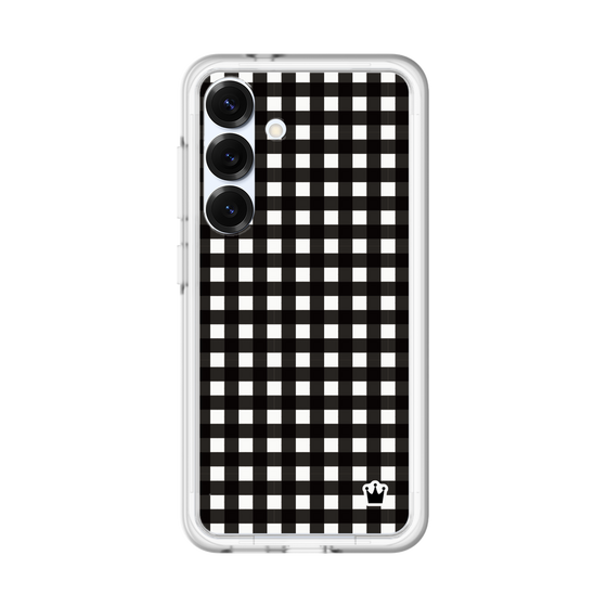 スリムプロテクションプレミアムケース［ Checkered Purple - ギンガムチェック ブラック ］