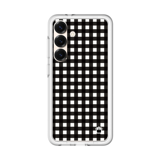 スリムプロテクションプレミアムケース［ Checkered Purple - ギンガムチェック ブラック ］