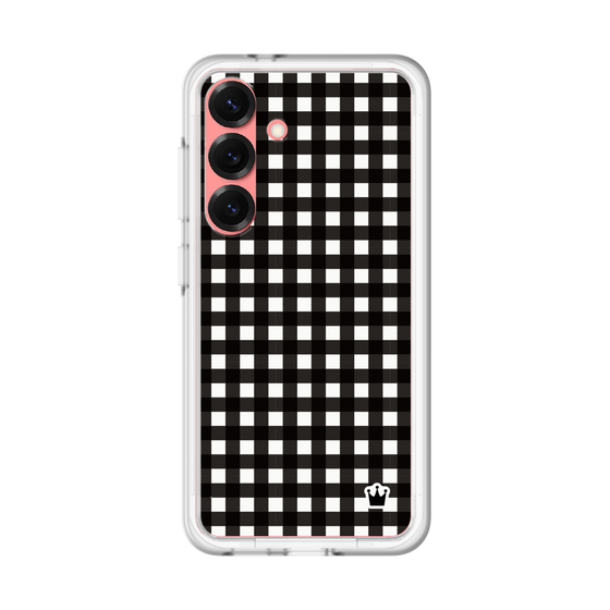 スリムプロテクションプレミアムケース［ Checkered Purple - ギンガムチェック ブラック ］