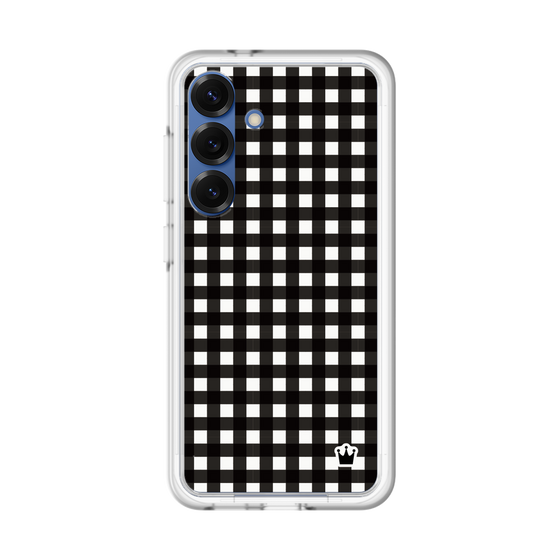 スリムプロテクションプレミアムケース［ Checkered Purple - ギンガムチェック ブラック ］