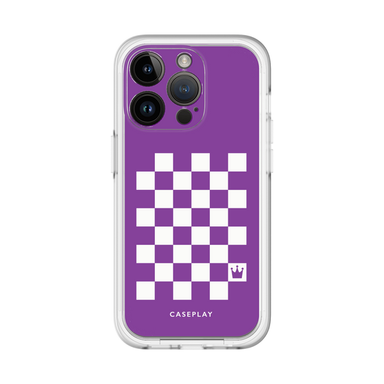 スリムプロテクションプレミアムケース［ Racing checkered flag Purple - レーシングチェッカーフラッグ パープル ］