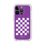 スリムプロテクションプレミアムケース［ Racing checkered flag Purple - レーシングチェッカーフラッグ パープル ］