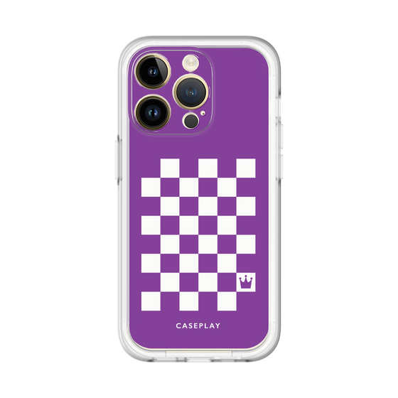 スリムプロテクションプレミアムケース［ Racing checkered flag Purple - レーシングチェッカーフラッグ パープル ］