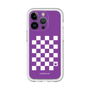 スリムプロテクションプレミアムケース［ Racing checkered flag Purple - レーシングチェッカーフラッグ パープル ］