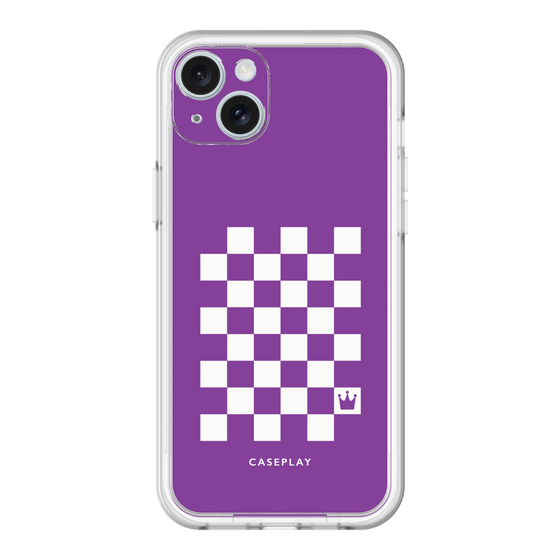 スリムプロテクションプレミアムケース［ Racing checkered flag Purple - レーシングチェッカーフラッグ パープル ］