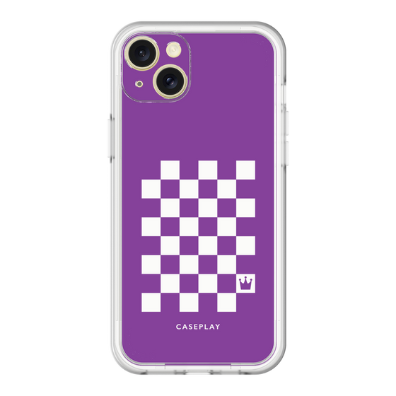 スリムプロテクションプレミアムケース［ Racing checkered flag Purple - レーシングチェッカーフラッグ パープル ］