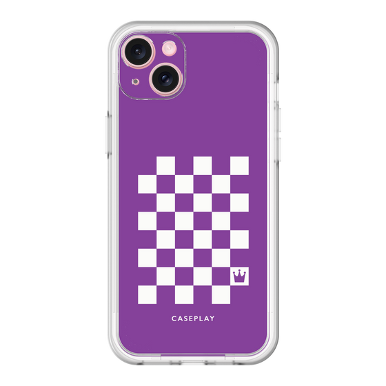 スリムプロテクションプレミアムケース［ Racing checkered flag Purple - レーシングチェッカーフラッグ パープル ］