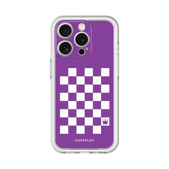 スリムプロテクションプレミアムケース［ Racing checkered flag Purple - レーシングチェッカーフラッグ パープル ］