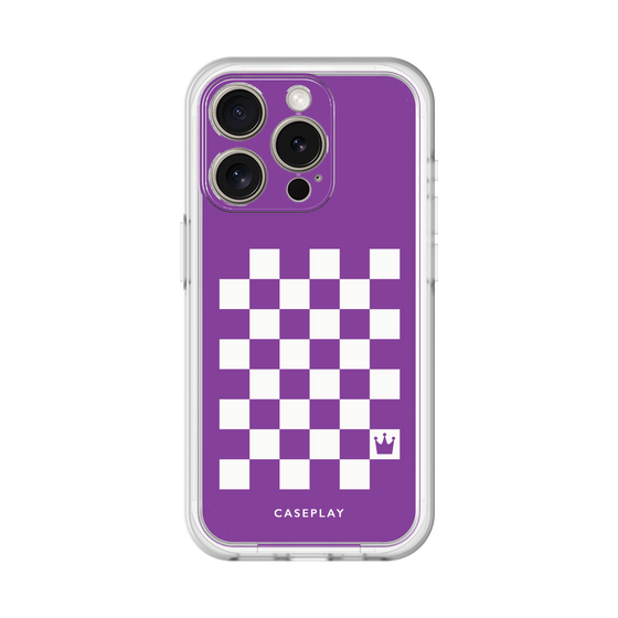 スリムプロテクションプレミアムケース［ Racing checkered flag Purple - レーシングチェッカーフラッグ パープル ］