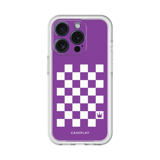 スリムプロテクションプレミアムケース［ Racing checkered flag Purple - レーシングチェッカーフラッグ パープル ］