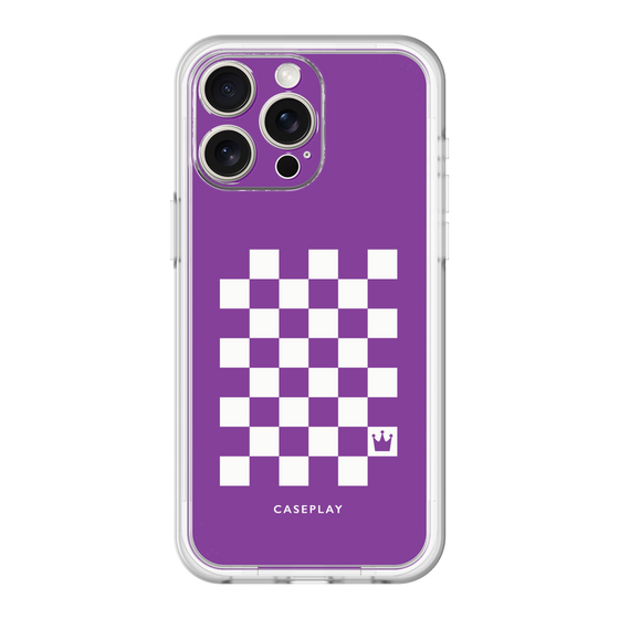 スリムプロテクションプレミアムケース［ Racing checkered flag Purple - レーシングチェッカーフラッグ パープル ］