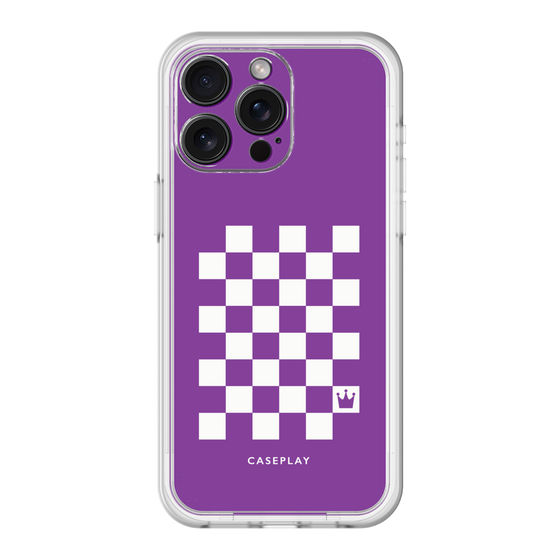スリムプロテクションプレミアムケース［ Racing checkered flag Purple - レーシングチェッカーフラッグ パープル ］