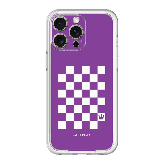 スリムプロテクションプレミアムケース［ Racing checkered flag Purple - レーシングチェッカーフラッグ パープル ］