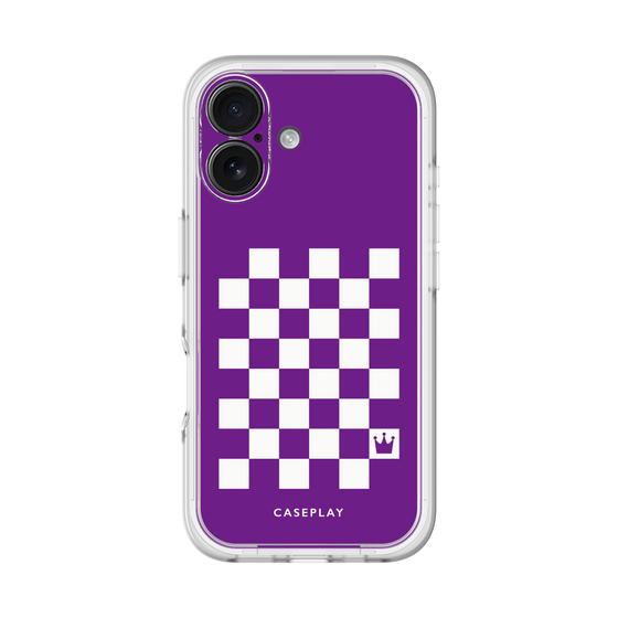 スリムプロテクションプレミアムケース［ Racing checkered flag Purple - レーシングチェッカーフラッグ パープル ］