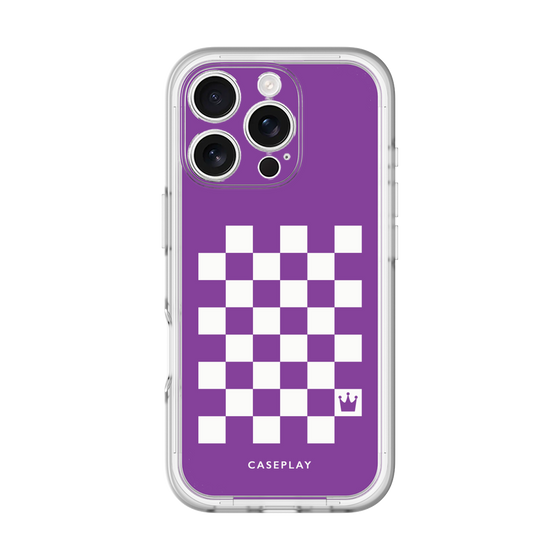 スリムプロテクションプレミアムケース［ Racing checkered flag Purple - レーシングチェッカーフラッグ パープル ］