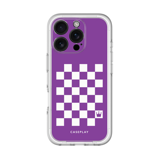 スリムプロテクションプレミアムケース［ Racing checkered flag Purple - レーシングチェッカーフラッグ パープル ］