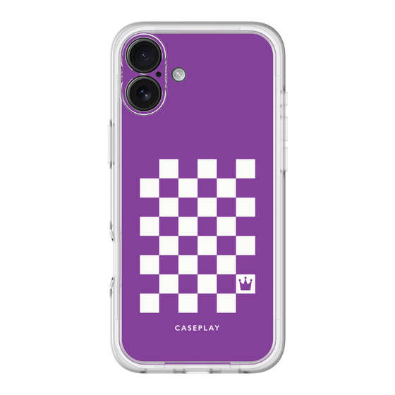 スリムプロテクションプレミアムケース［ Racing checkered flag Purple - レーシングチェッカーフラッグ パープル ］