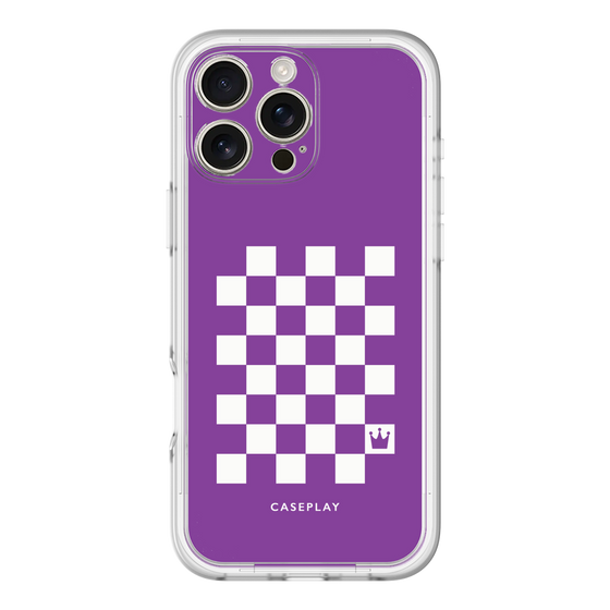 スリムプロテクションプレミアムケース［ Racing checkered flag Purple - レーシングチェッカーフラッグ パープル ］